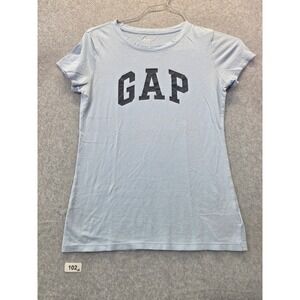 Gap Womens Short Sleeve Logo Graphic T-Shirt Light Blue XS 1166